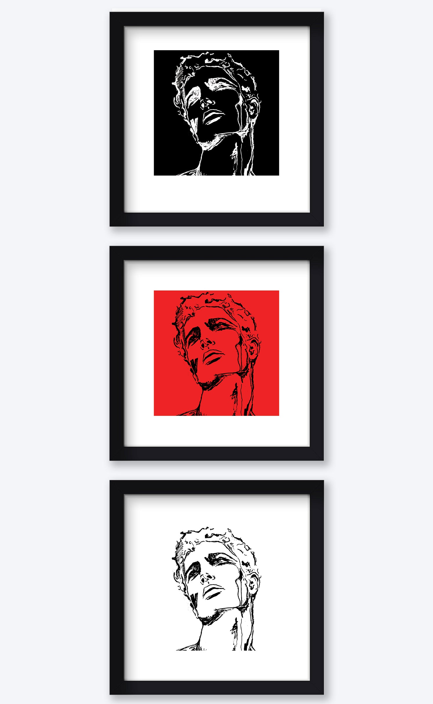 'Gabriel' Set of 3 Art Prints, 10"x10"