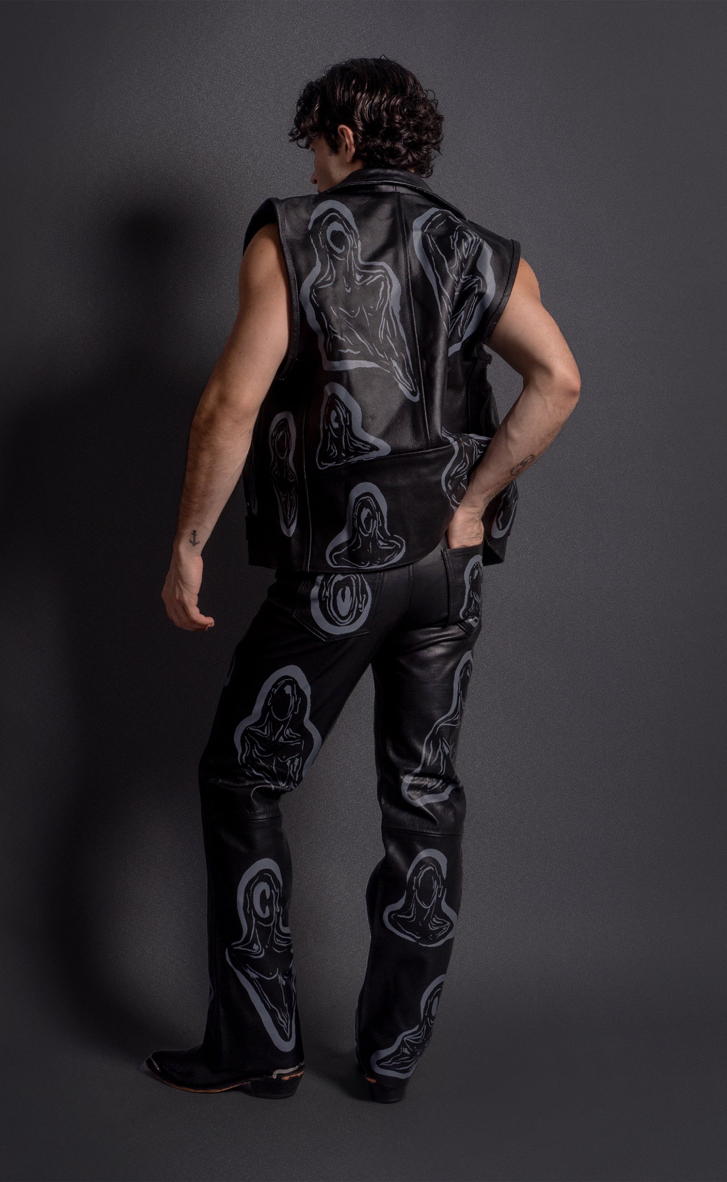 'Dearest Boy' Sleeveless Leather Pants