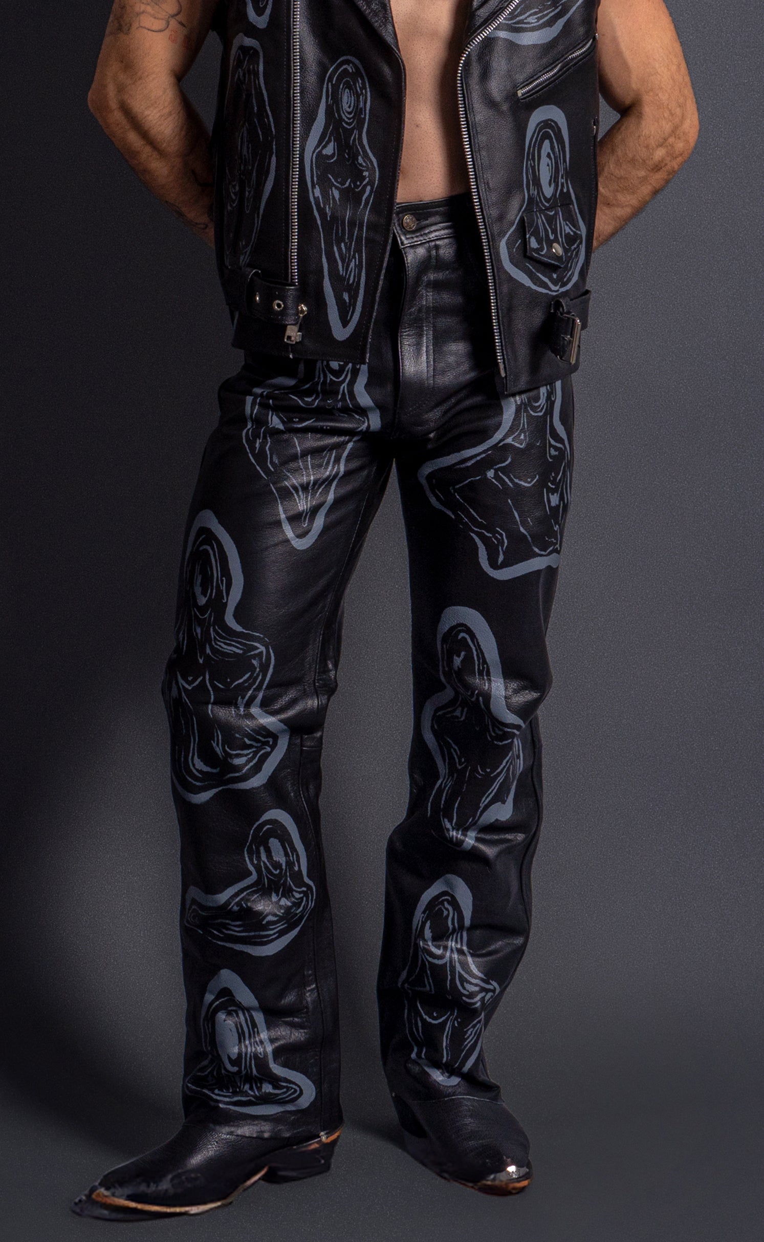 'Dearest Boy' Sleeveless Leather Pants